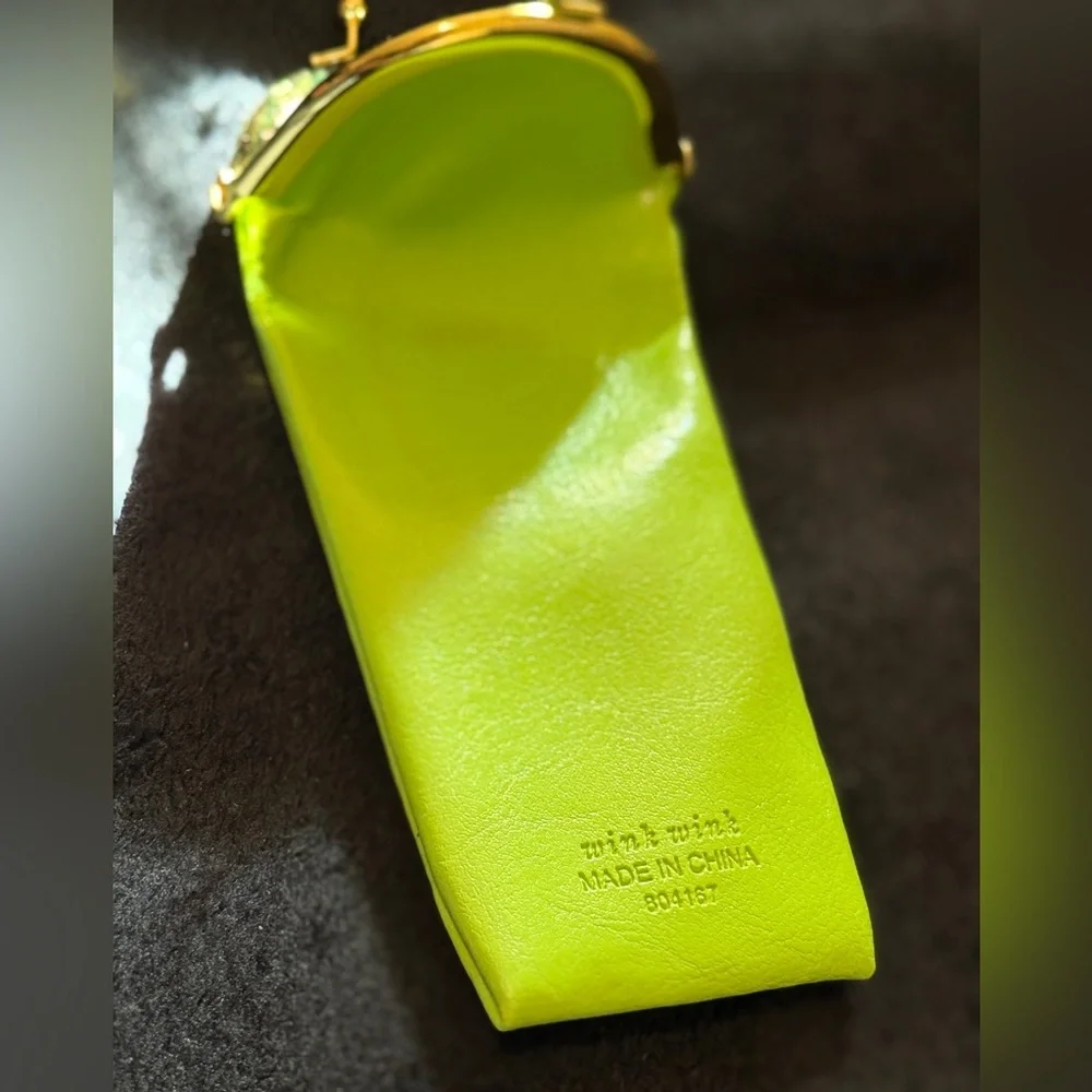 Kate Spade Lime Green Glasses Case with Gold Accents - Picture 9 of 12